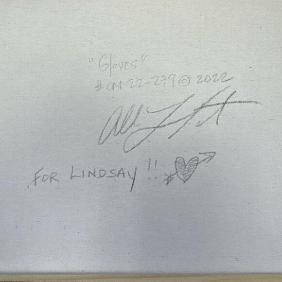 Disney Allison Lefcort You Have My Heart Mickey Hands Painting 17x21 - Picture 6 of 6